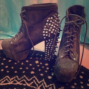 Jeffrey Campbell suede spiked litas