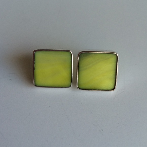 Sterling silver earrings with lime stones set