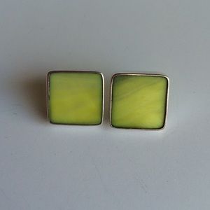 Sterling silver earrings with lime stones set