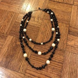 White House/Black Market Black & Pearl Necklace