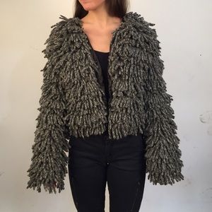 Viktor & Rolf Grey alpaca Boucle coat