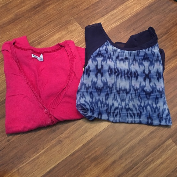 Cardigan and shirt bundle