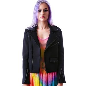 UNIF neoprene biker jacket black