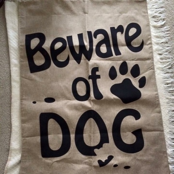 Beware Of Dog Garden Flag