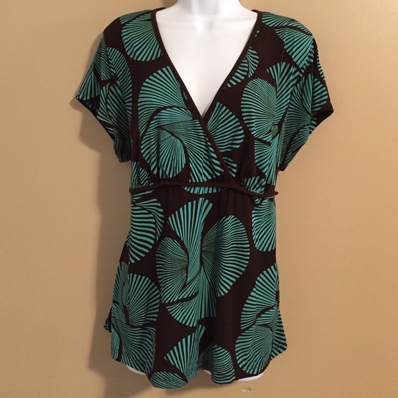 Brown and Turquoise top 2x