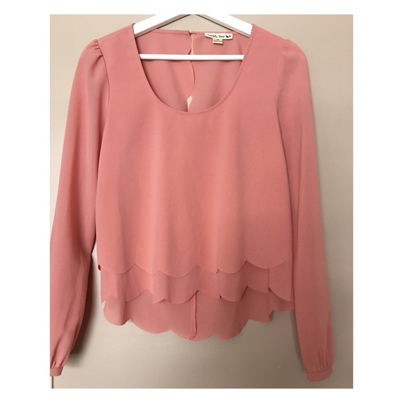 Pink scalloped top with cut out back