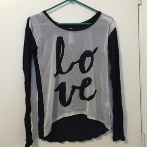 💕 Sheer long sleeve "love" top 💕