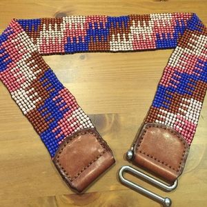 Fossil Genuine Leather Beaded Belt