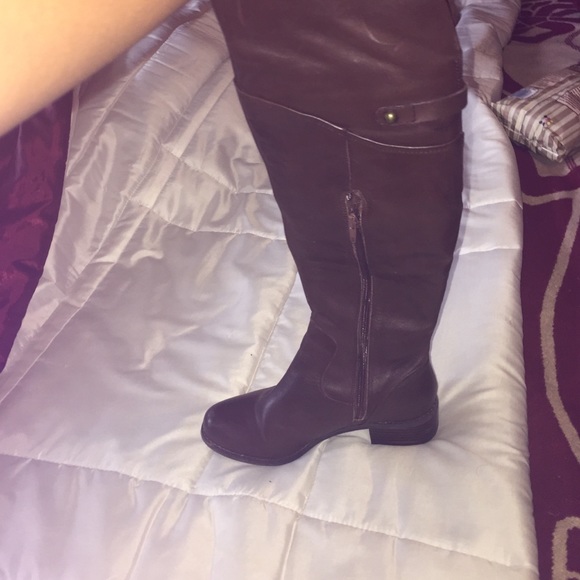 Matisse Shoes - Brown High boots Zip on Side knee high