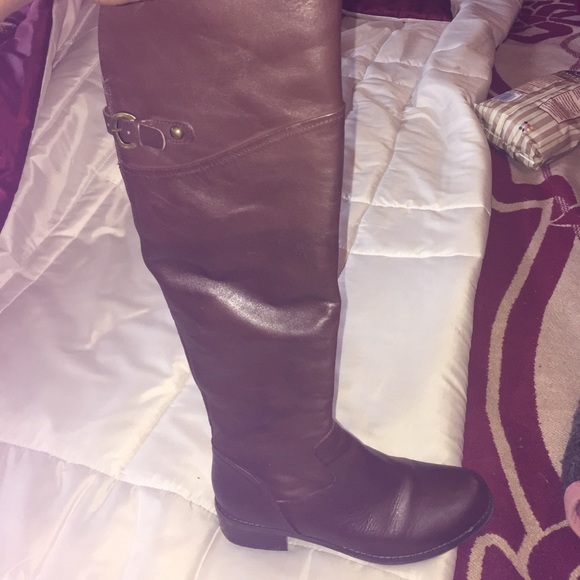 Brown High boots Zip on Side knee high - Picture 3 of 4