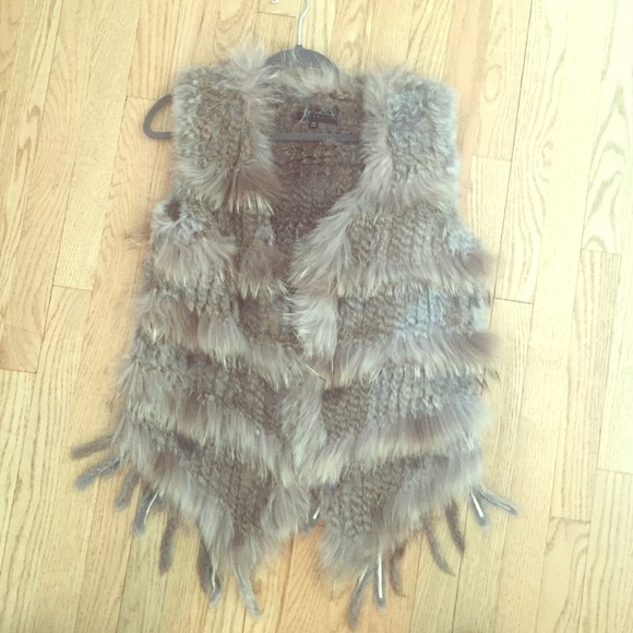 Sheered rabbit vest
