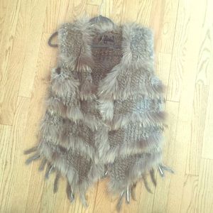 Sheered rabbit vest