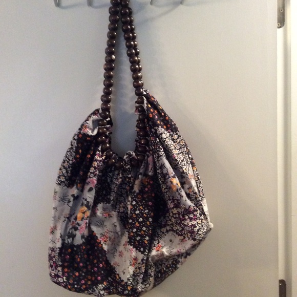 Costa Rican Fabric Bag with Hardwood Handle