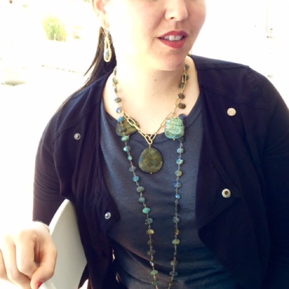 Handmade Labradorite statement necklace - Picture 4 of 5