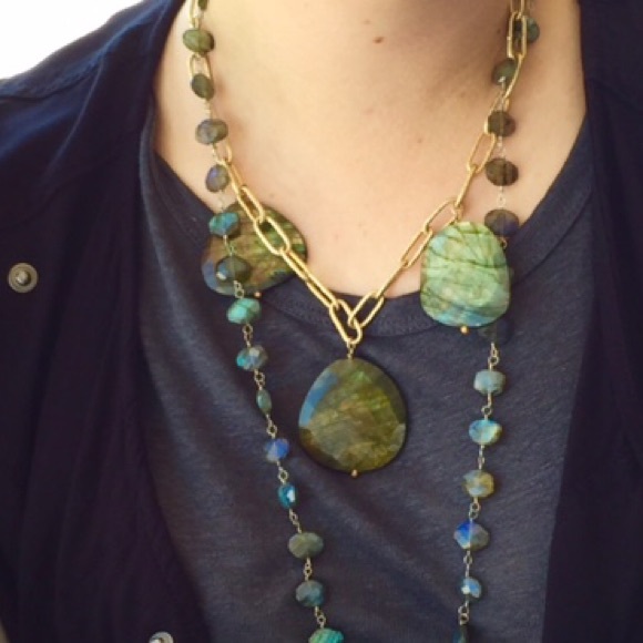Handmade Labradorite statement necklace - Picture 3 of 5