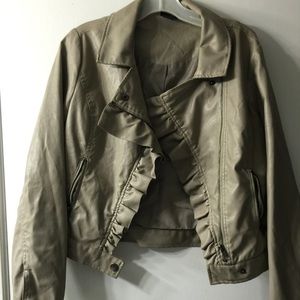 Faux leather rocker jacket