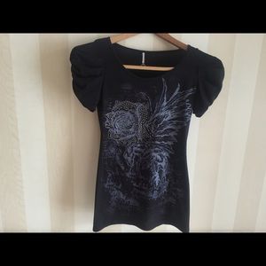 Robin k size Small black fitted top