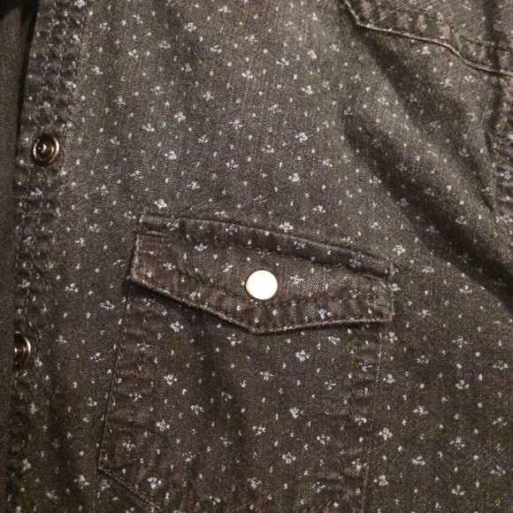 Printed navy button up - Picture 2 of 3