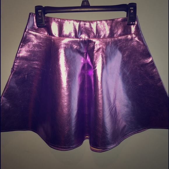 Rehab metallic skater skirt