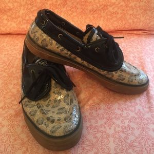 Sequin Cheetah Sperry Top Siders