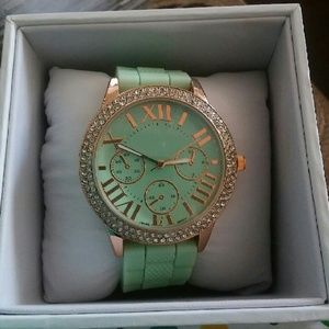 Mint green watch