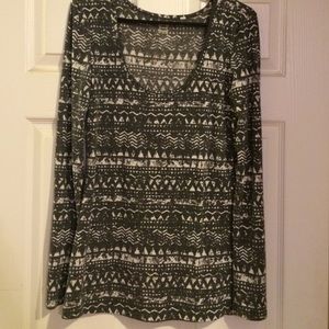 Tribal crew neck long sleeve t shirt