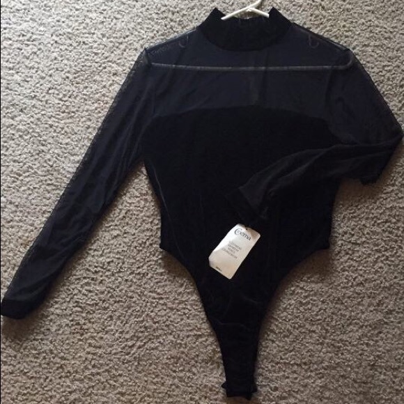 Black 80s vintage bodysuit