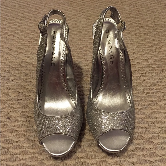 Silver sparkly heels