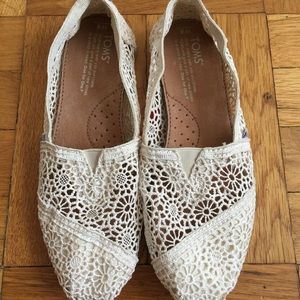 TOMS crochet/lace slipons.