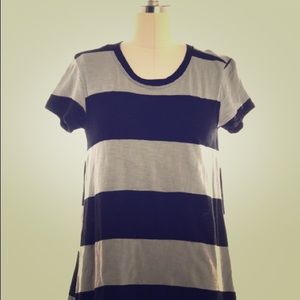 Wilt Black and Grey Gray Striped Tee Tshirt Top