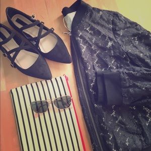 Lace bomber jacket