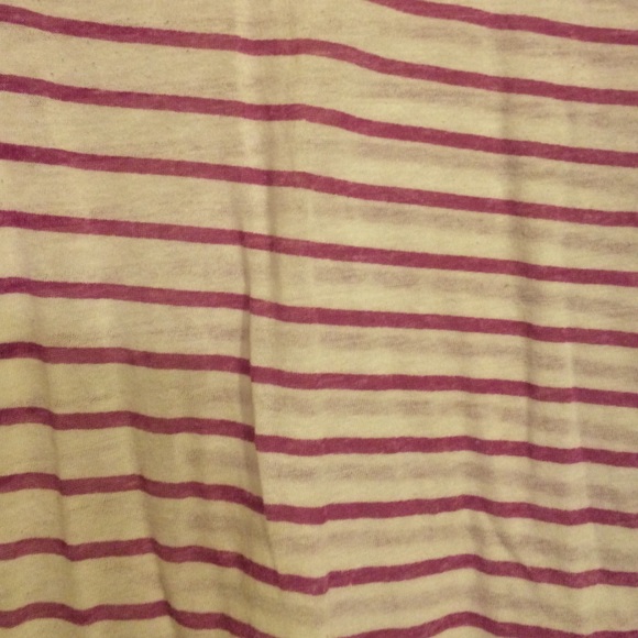 White and magenta stripped long sleeve t shirt - Picture 2 of 2