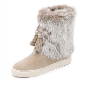 Tory Burch Real rabbit fur boots .