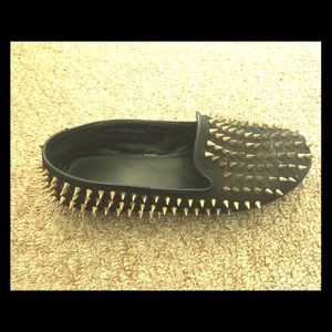 Gold studded loafers, size 8.