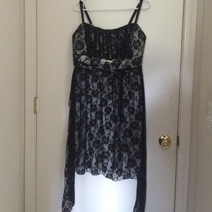 Black and white lace dress