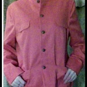 Pink orange textured  button blazer