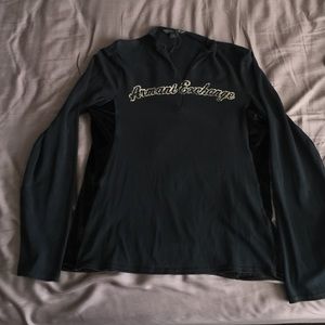 Armani exchange long sleeve zip up collar shirt.