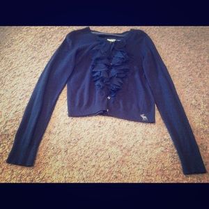 Cropped navy blue sweater