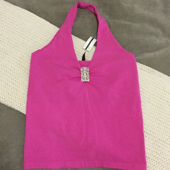 Bordeaux Seamless Fuchsia Halter Top