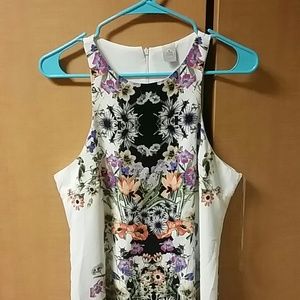 Floral graphic printed dress