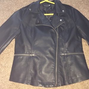FOREVER21 Black Moto Faux Leather Jacket