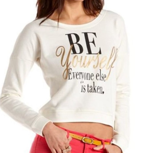 Be yourself light cream crewneck