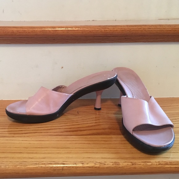 Pink heeled sandals