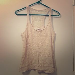 🌸 Pink/Cream Lace Tank 🌸