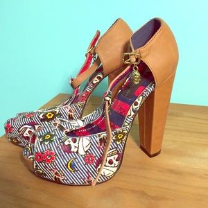 JustFab tattoo/skull print heels.