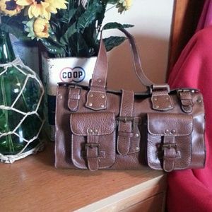 Brown leather purse