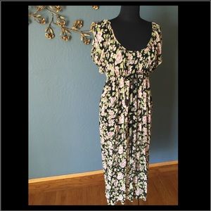 Betsey Johnson vintage floral 90's maxi dress L