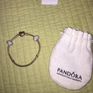 Pandora bracelet with two charms