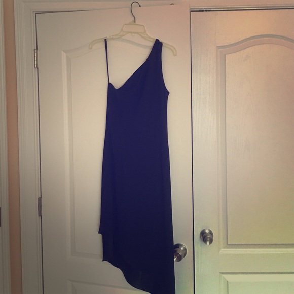 Black one shoulder with asymmetrical hem