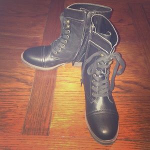 Cute black combat boots